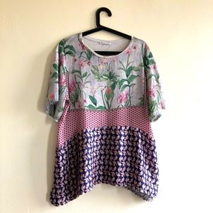 Zara Silk Floral Print Top